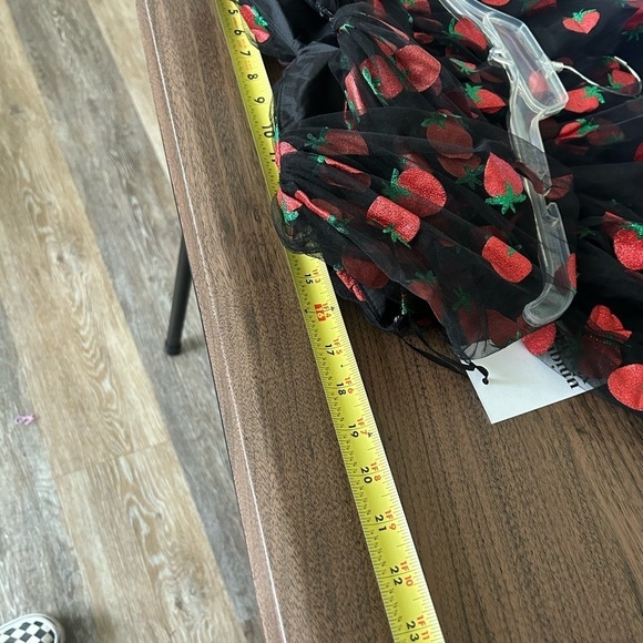 NWT Unique Vintage Black Strawberry Dress Large 10/12 strawberry novelty dress - Picture 8 of 13